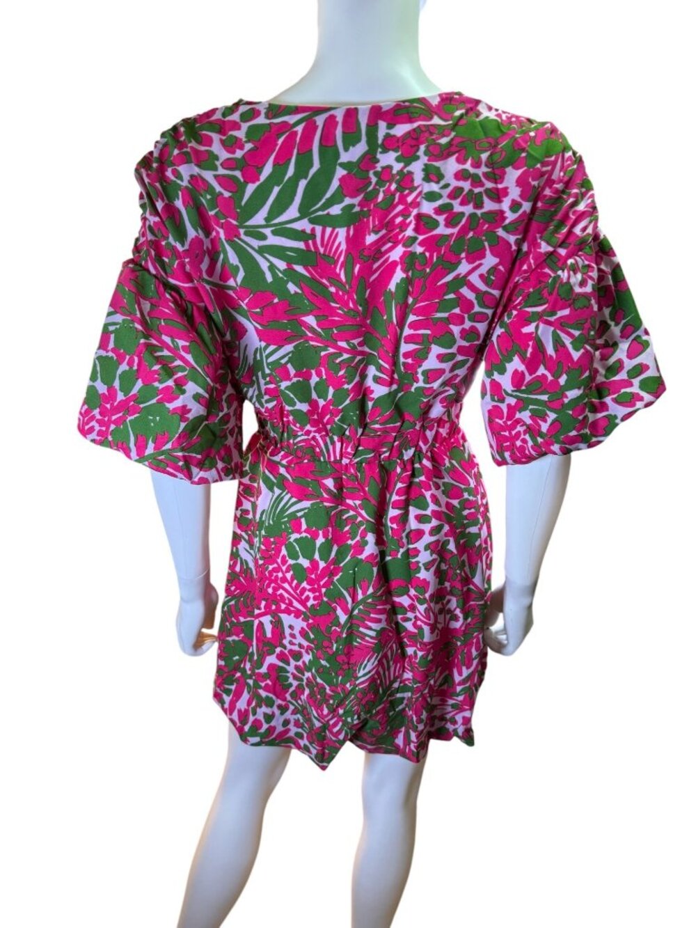 Sugarlips Womens Cienega Floral Pink/Green Bubble Woodstock Mini Dress S NWT - Picture 4 of 8